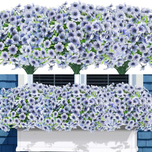 1 Artificial Flowers for Outdoors UV Resistant Fake Flowers No Fade Faux Greenery Plastic Plants