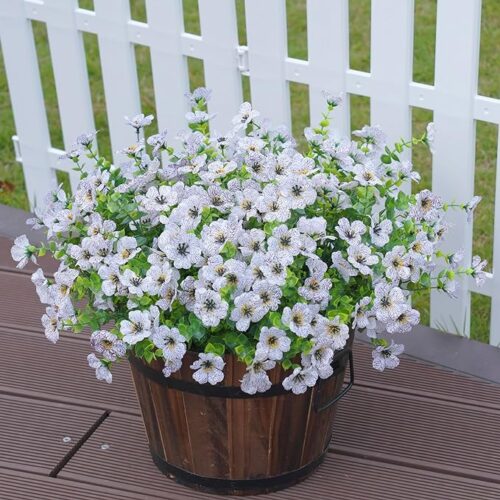 1 Artificial Fake Plants Flowers for Outdoor Outside Spring Summer Decoration