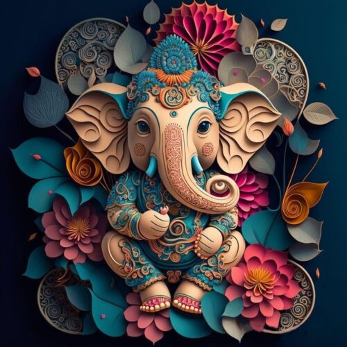 1 Hindu Elephant Gem Art Kits for Adults for Gift Home Wall Decor