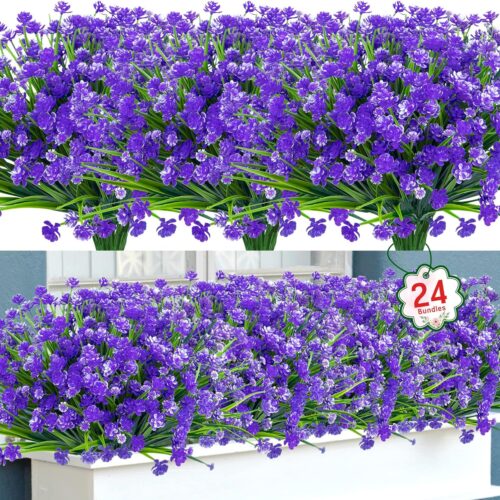 1 Artificial Flowers for Outdoor Decorations Fake Plastic Plants Artificial Greenery