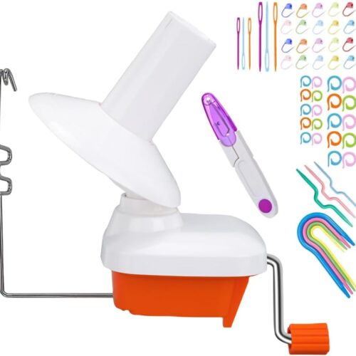 Convenient Orange Yarn Winder for Yarn, Ball Winder Combo with Easy Installation