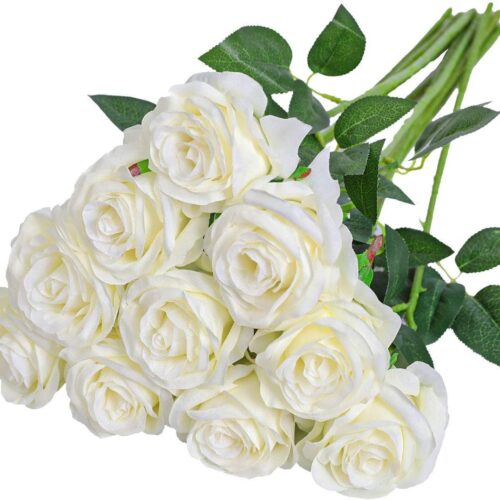1 Artificial Silk Rose Flower Bouquet Lifelike Fake Rose for Wedding Home Party Decoration