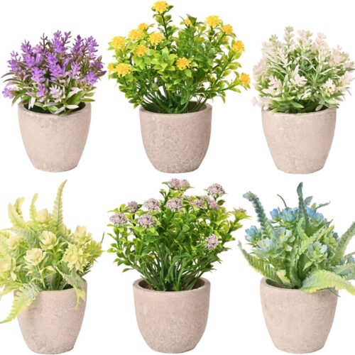 1 Potted Artificial Flowers Arrangement Home Decor