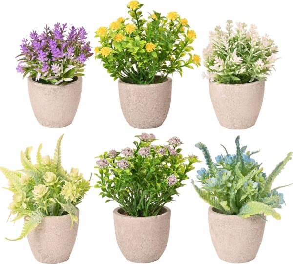 Potted Artificial Flowers Arrangement Home Decor 1