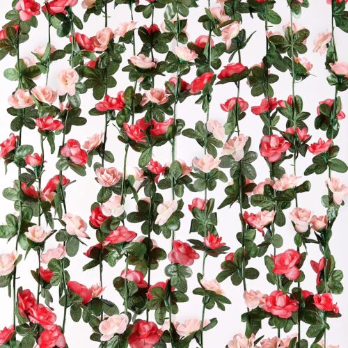 1 Wall Decor Pink Rose Floral Garland Garden
