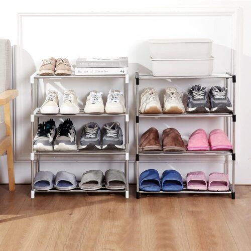 1 Narrow Stackable Shoe Shelf Organizer for Entryway