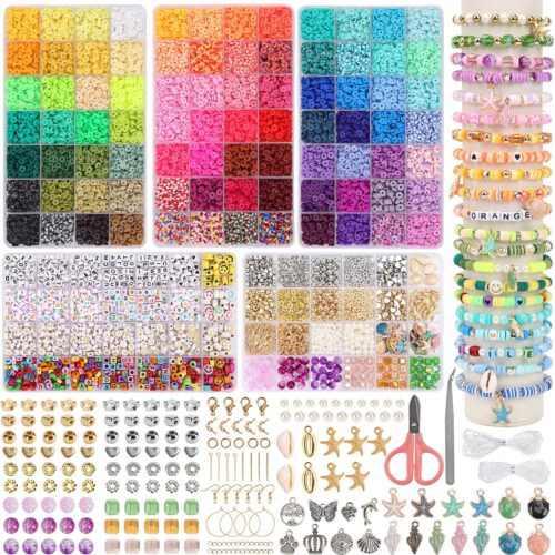 1 Spacer Beads Flat Round Polymer Clay Heishi for DIY Crafts
