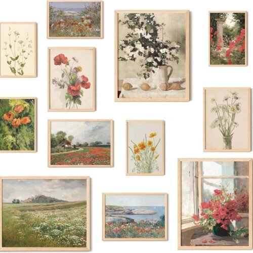 1 Decor Floral Wall Art Vintage Floral Prints for Wall Decor