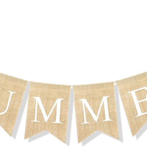 Summer Banner Burlap with Sunflower Garland Hello