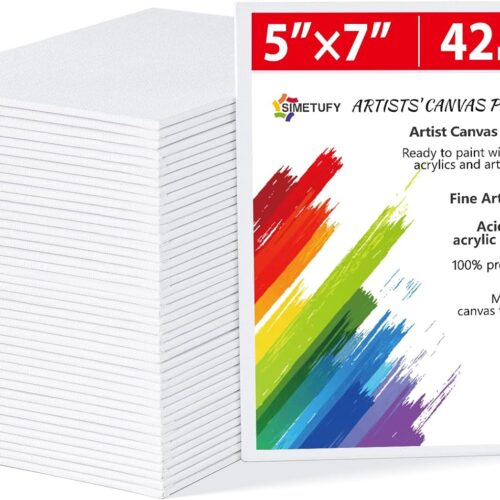 1 Pre-Primed Canvas Panels Acid-Free 100% Cotton Small Canvases Blank Flat Canvas