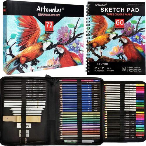 1 Watercolor & Metallic Colored Pencils in Gift Case.