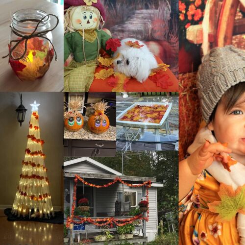 1 Assorted Color Artificial Maple Leaves Fall Leaves