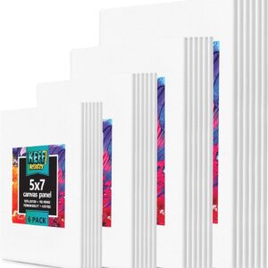 KEFF Painting Boards - 24 Piece Set - Art Supplies Paint Canvas 5x7, 8x10, 9x12, and 11x14 Canvas Panels, Pre-Primed Large 100% Cotton Canvas for Acrylic, Oil, Watercolor, and Tempera Painting Supplies Go to the KEFF Shop