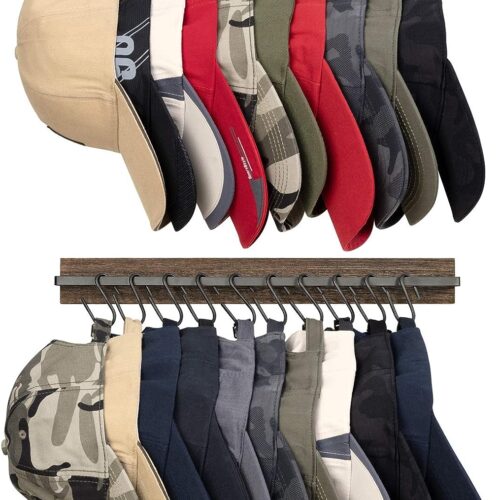 1 Hat Rack for Wall Wooden Baseball Caps