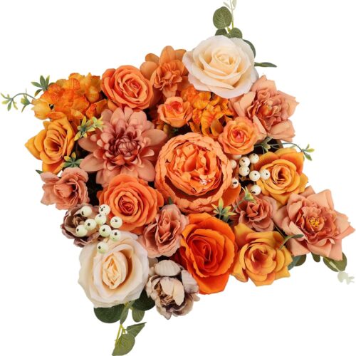 1 Artificial Fall Flowers Burnt Orange Combo Box