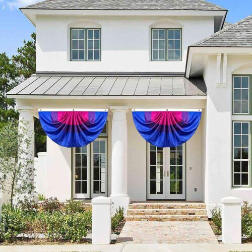 Astonishing Bisexual Pride and Pleated Fan Flag for Outdoor