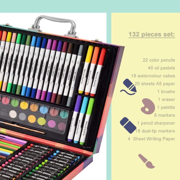 Deluxe Professional Color Set, Art Kit for Kids and Adult, With Compact Portable Case 4