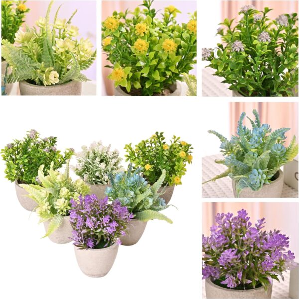 Potted Artificial Flowers Arrangement Home Decor 5