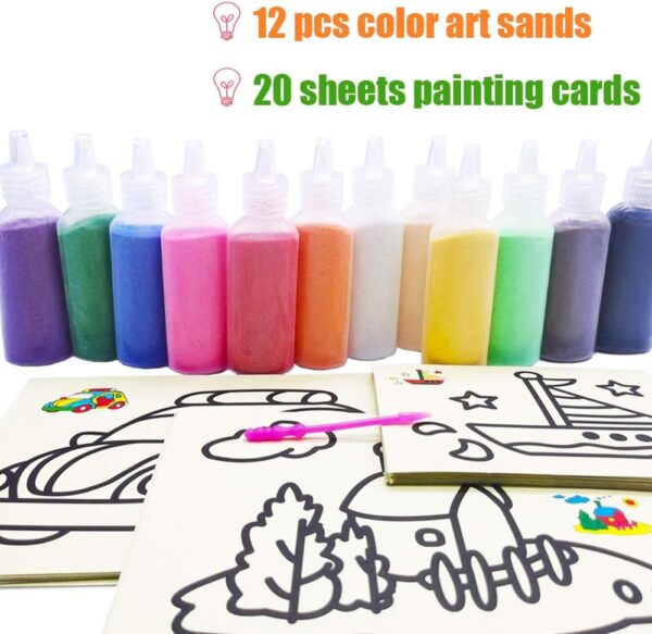 Color Art Sand kit Scenic Sand with 20 Sheets 4