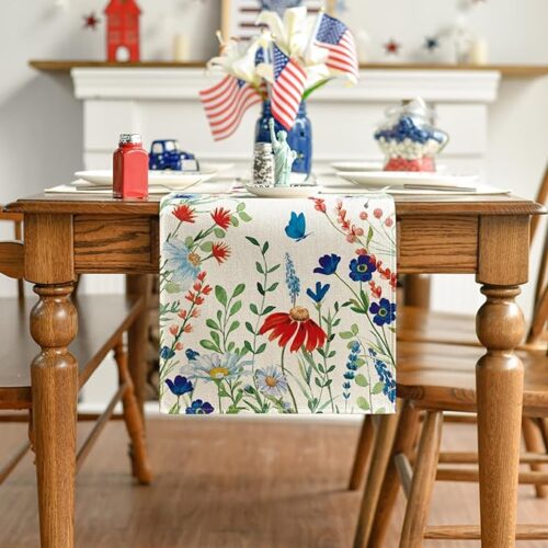 Flowers Memorial Day Kitchen Dining Table Decoration for Home Party Decor