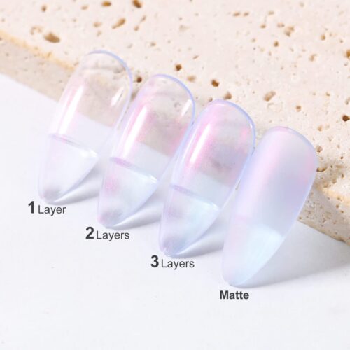 2 Jelly Glass UV Led Gel Polish Natural Girly Colors Pearl Blue Translucent Cruelty-Free Nail Lacquer