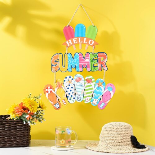 Summer Door Wreath Flip Flop Hanging Sign