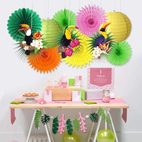 2 Tropical Bird Toucan Leaf Garland