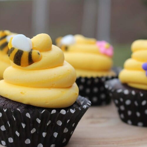 2 Bees Cakes Decorations- Bumble Bee Shaped Edible Hard Sugar Decorations