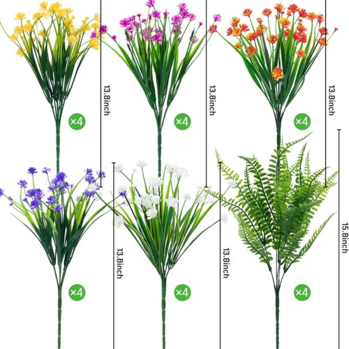Artificial Greenery for Summer Indoor Outdoor Garden Patio Window Box Kitchen Home Decor
