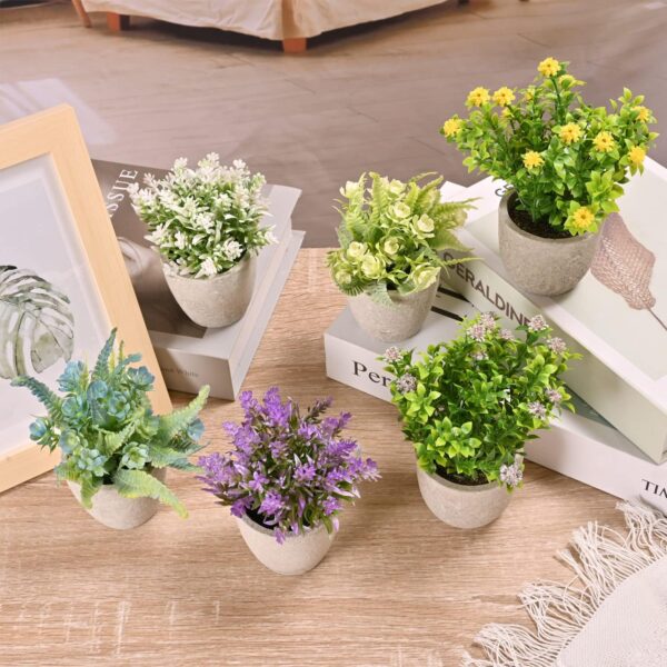 Potted Artificial Flowers Arrangement Home Decor 4