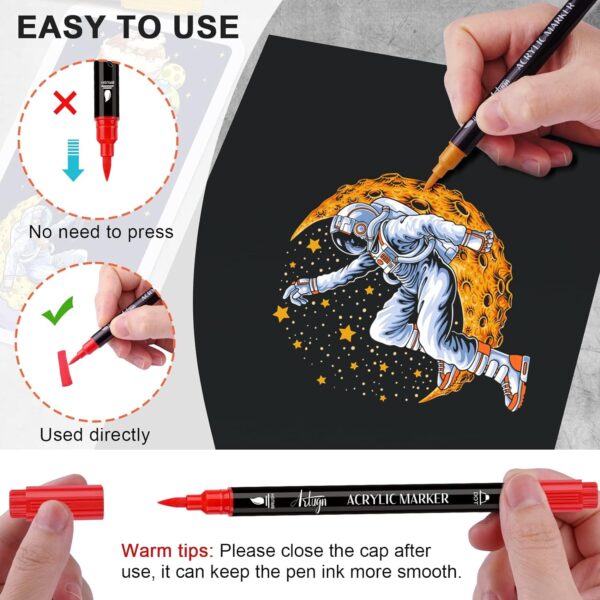 Medium Tip and Brush Pen for Rock Painting 3
