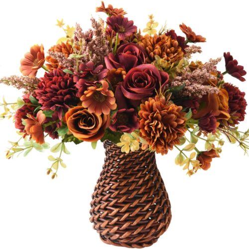 1 Artificial Flowers with Vase for Fall Decorations