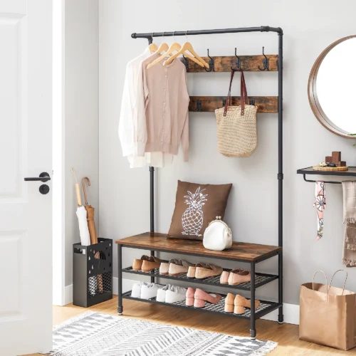 1 Greatest Rich Coat Rack and Storage Bench
