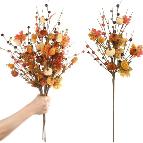 1 Beautiful Pumpkin Floral Stems Fall Branches Decorations