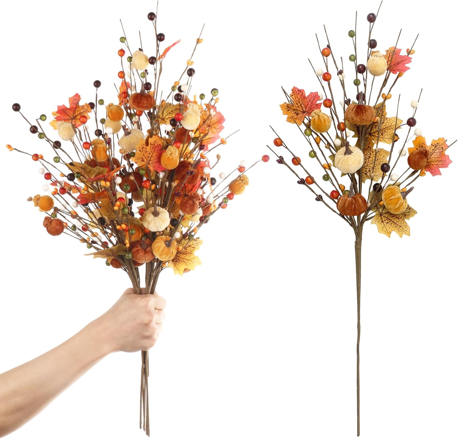 Beautiful Pumpkin Floral Stems Fall Branches Decorations - Green Home Shoppe