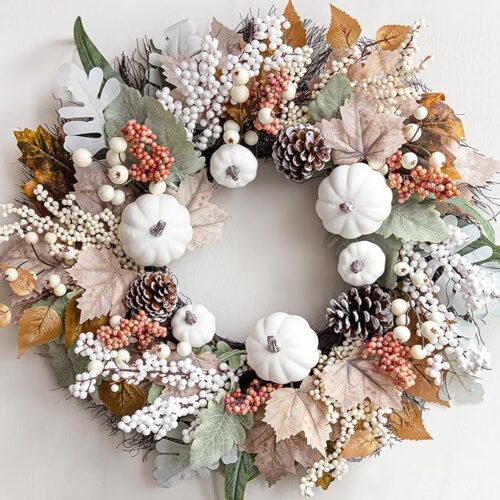 Stunning Maples Leaf Pumpkin Pine Beautiful Wreath