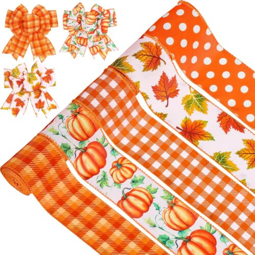 Rich Fall Orange Ribbon for Creating Beautiful Pumpkin