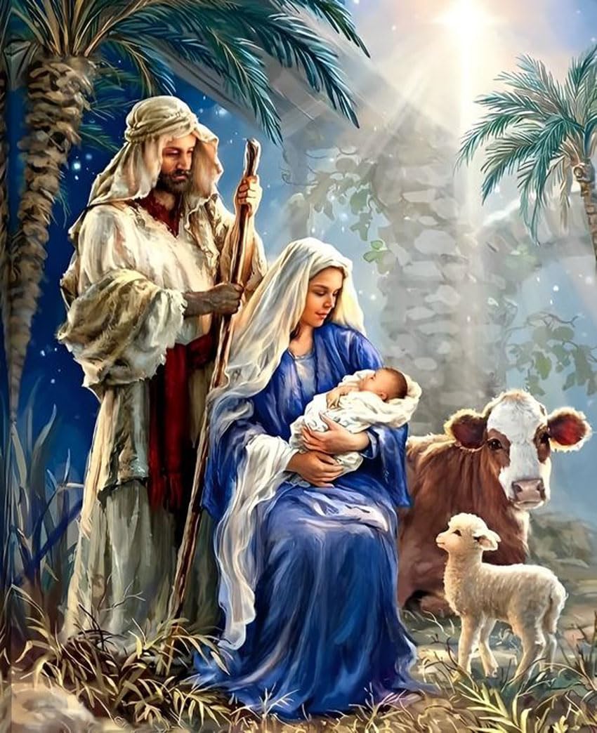 Jesus Was Born Beautiful Diamond Art Kits for the Holidays - Green Home Shoppe