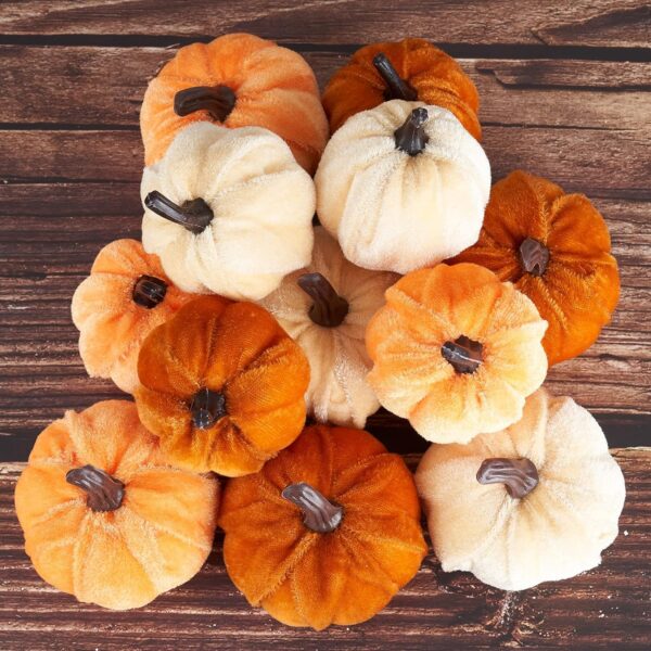 Artificial Beautiful Mini Pumpkin Faux Velvet and Foam 1