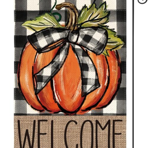 1 Fall Pumpkin Welcome Garden Flag Double Sided