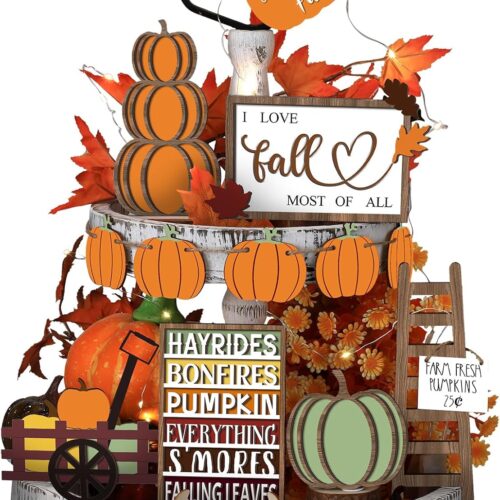 1 Autumn Wood Signs Thanksgiving Orange Brown