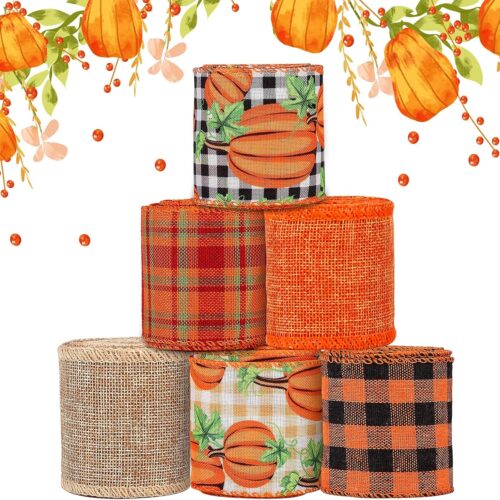 Fall Design Buffalo Plaid Wired Edge Ribbon