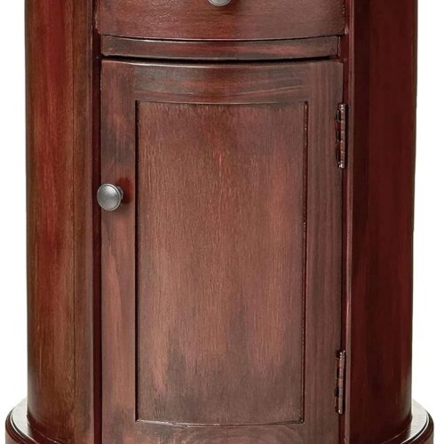 Keaton Traditional End Table Round Side Storage