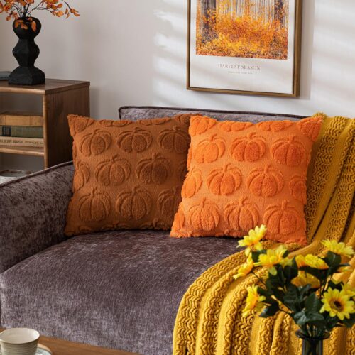 Pumpkin Fall Decorative Throw Pillow Covers 18"x18"