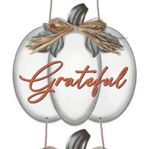 Pumpkin Decor Grateful Thankful Blessed Wall Signs