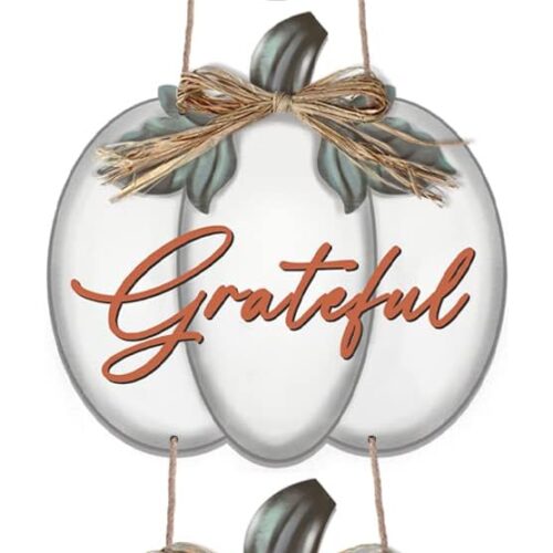 Pumpkin Decor Grateful Thankful Blessed Wall Signs