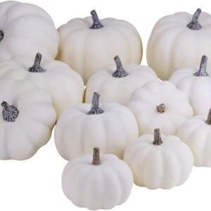 Assorted Sizes Rustic Harvest White Artificial Pumpkins