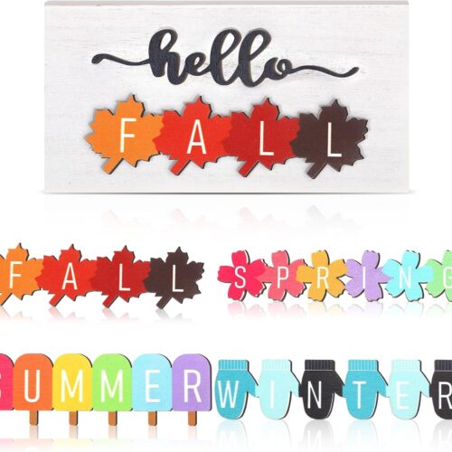5 Pcs Interchangeable Seasonal Sign Hello Fall