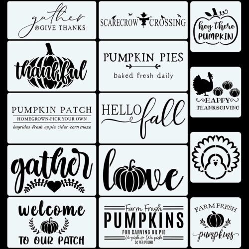 Fall Stencils Painting on Wood Reusable Thanksgiving