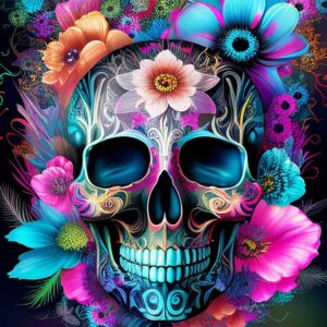 Skull Flower Diamond Painting Kits for Adults